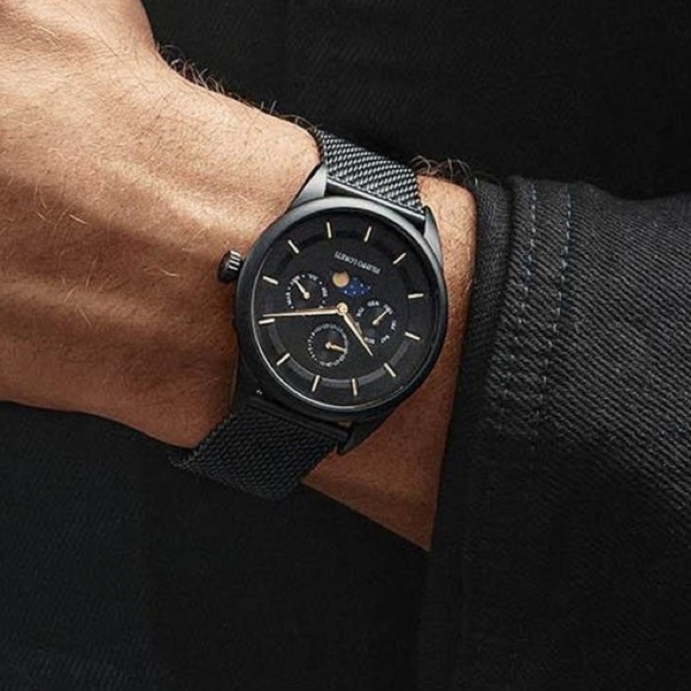 Filippo Loreti VENICE MOONPHASE BLACK GOLD MESH N275-49